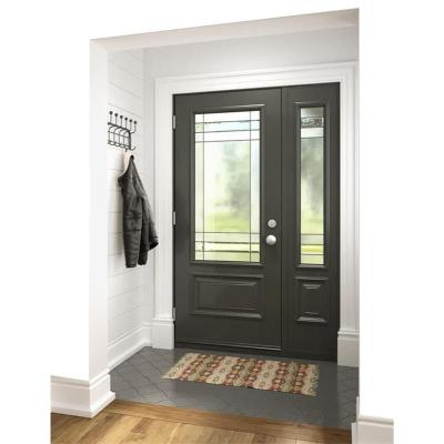 China Custom fiberglass heat insulation front entry glass sidelites exterior solid wood doors for sale