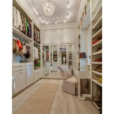 China Modern Guangdong Adjustable Custom Luxury Clothes (Size) Bedroom Wardrobe Closet Ideas Designs White Walk In Closet for sale