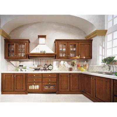 China Modern Custom Kitchen Furniture Exporters L Shape Solid Wood Modular Sideboards for sale