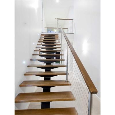 China Factory Price Modern Floating Stairs Mono Stringer Straight Riser Straight Open Stairs for sale