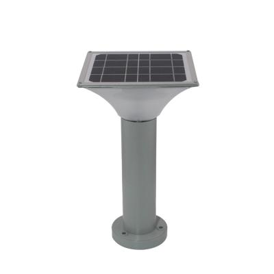 China Outdoor Aluminum Metal IP65 LED Solar Bollard Lamp Solar Powered Lawn Lamp Housing Lighting Waterproof Yard Pathway Yard Garden Lights for sale