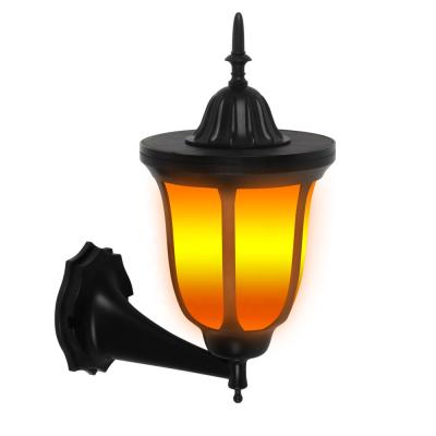 China Outdoor Auto On/Off Flickering Garden Patent LED Flames Garden Torches Lights Landscape Safety Solar Wall Lamps for sale