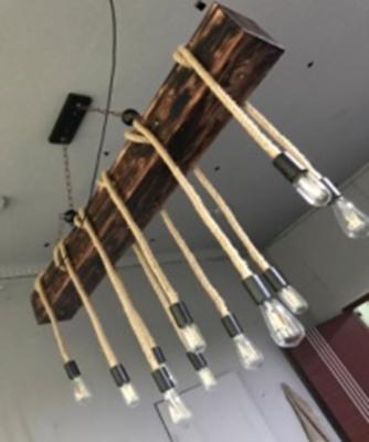 China Retro Led Hanging Pendant Light OEM ODM Industrial Rustic Vintage Metal Chandelier Vintage Wood Loft Industrial Wood Lamp Decor for sale