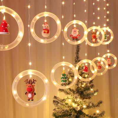 China ABS+PVC Christmas Decoration String Lights Holiday Hanging USB Power Lamp Cartoon LED Bedroom Curtain Ornament Lights for sale