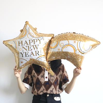 China New Years Foil Meteor Foil Balloons Party Hats New Years Party Stage Decoration Supplies Merry Christmas Balloons for sale