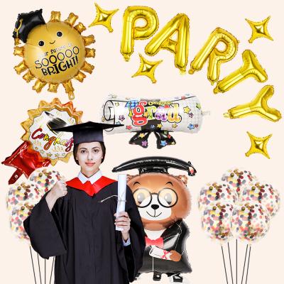 China Gift Toy 25 Pieces Dr. Gift Toy Support Student Sequin Balloon Graduation Suit Cartoon Graduation Balloon Foil Balloon Costume for sale