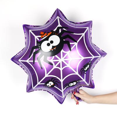 China Foil Foil Halloween Spider Web Foil Foil Balloons Happy Halloween Stage Decoration Gift Balloon Party Supplies for sale