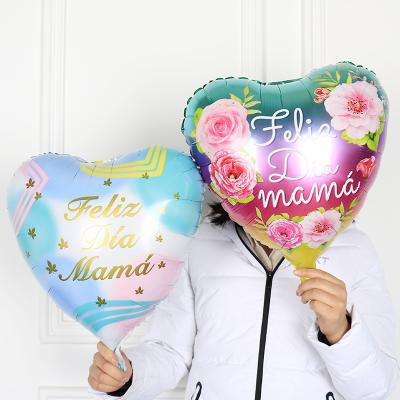 China Spanish Toy Globos Feliz Dia Mama Te Quiero Mami Heart Shaped Gift Birthday Party Decorations Toys 18inch Helium Happy Mother's Day Gift Foil Balls for sale