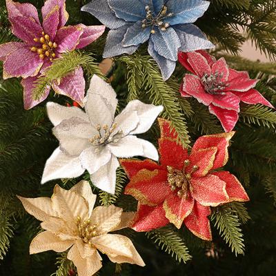 China Poinsettia Christmas Tree Artificial Flower Holiday Plastic Instant Table Wedding Supplies Garland Decoration Plastic Home Party Gift for sale