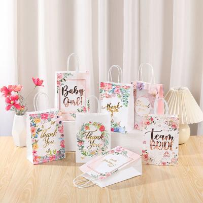 China 5pcs/bag Tribe Bride Gift Paper Candy Paper Bags Handles Bachelor Party Bridesmaids Shower Wedding Gift Bag Bridal Supplies for sale