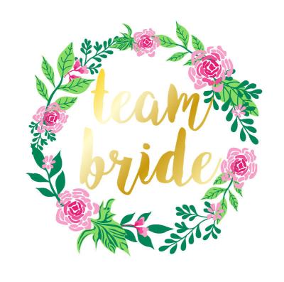 China Water Transfer Paper + Aluminum Foil Water Transfer Paper + Team Bride Garland Bridesmaid Tattoo Aluminum Foil Stickers Gold Color Bachelor Party Wedding Body Stickers big for sale