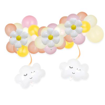 China Foil/Latex Foil/Latex 45pcs Macaron Smile White Cloud Foil Balloon Set Kids Baby Shower Birthday Cute Latex Balloons Party Supplies for sale