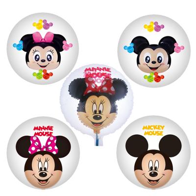 China Aluminum Foil Customized 18 Inch Mickey Minnie Ball Aluminum Foil Balloon Birthday Theme Baby Shower Party Stage Decoration Supplies for sale