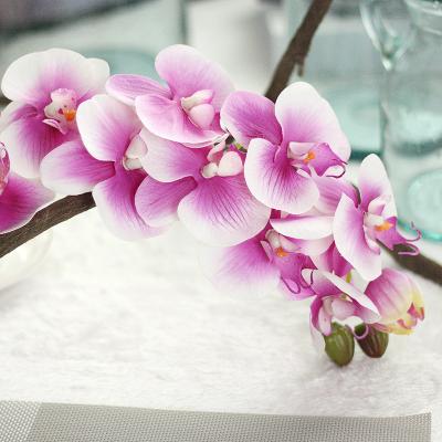 China Natual Touch & eco-friendly & fashional high quality artificial flowers 11Head latex butterfly orchid flowers for sale