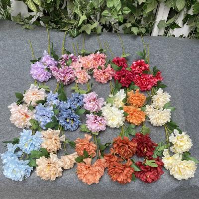 China Wholesale cheap silk peony artificial flower silk for wedding flower arrangement for sale