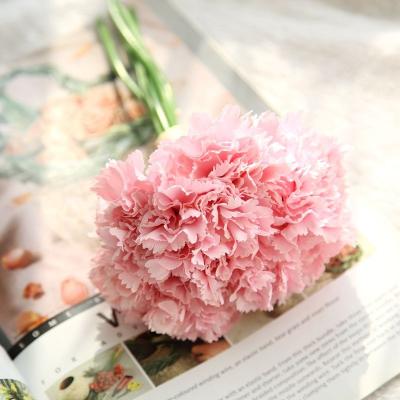 China Natual Touch & eco-friendly & Fashional Carnation Flower Artificial Fake Flower Bouquets Forever Silk Plants For Bridal Party Home Wedding Bouque for sale