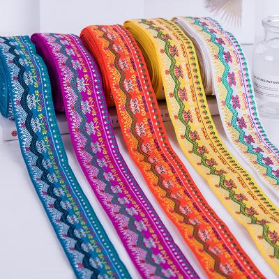 China Colorful Ethnic Trim 4.5cm Ethnic Trim Ribbon Jacquard Clothing Skirt Decoration Ethnic Viable DIY Lace Just A Trim Accessories for sale