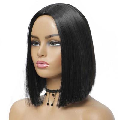 China Black Straight Bob Wig Short Straight Bob Wig G&T Wigs For Women Medium Heat Resistant Synthetic Hair Silky Natural As Real Hair for sale