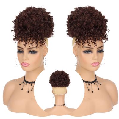 China Pineapple Wig G&T Wig Ponytail Drawstring With Pineapple Short Curly Afro Kinkys Puff Hair Bun High Wrap Updo Hair Extensions for sale