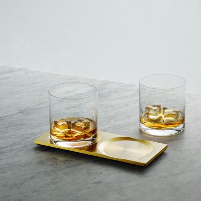 China Custom Solid Gold Surface Gold Hotel Party Viable Home Round Coasters For Bar Drinks Dining Table for sale