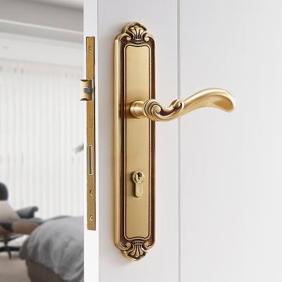 China Chrome Door Home Bright Black Classical Door Handle Design Single European Standard Single Set for sale