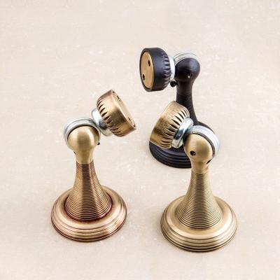 China New Traditional Plush Magnetic Soft Narrow Brass Floor Door Stopper for sale