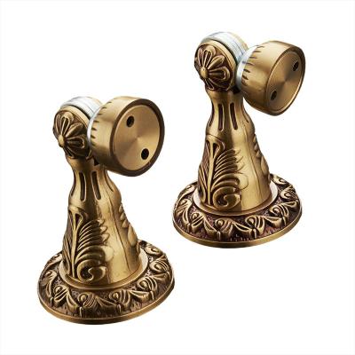 China Rustic Antique Door Stop Hotel Bedroom Door Bronze Interior Brass Magnetic Magnetic Stopper for sale