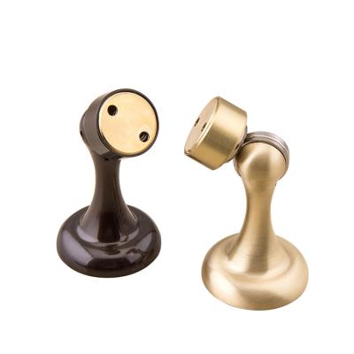 China Door Stop Exterior Door Durable Floor Mounted Magnetic Decorative Brass Stopper for sale