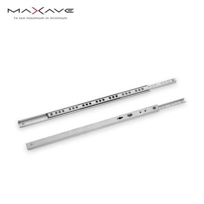 China High Quality Drawer Runner Hardware Furntirue Telescopic Rail 3/4 Extension 17mm Guide Corderas 2 Fold Ball Bearing Drawer Slide for sale