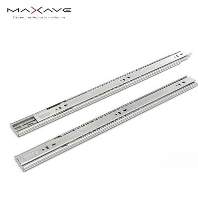 China Smooth For Open And Close Extension 45mm Telescopic Soft Narrow Hydraulic Drawer Slides Ball Bearing Cajones De Para Telescopicas Full Rail Corderas for sale