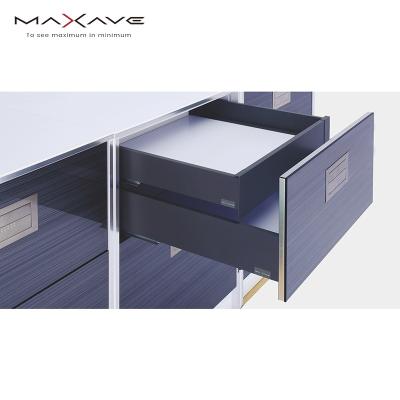 China Modern Drawer Runner Slide Self Wall Double Tendom Box Slim Drawer Channel Soft Narrow Storage System For Tools And Hardware for sale