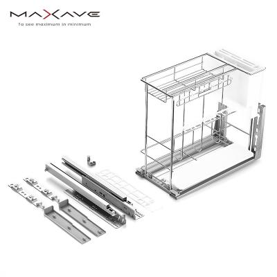 China Wholesale max load15KG furniture hardware iron 2 tier bottom kitchen drawer sliding basket cabinet accessories pull out for sale