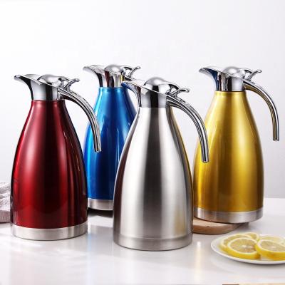 China Personizable Logo Thermal Insulation Thermo Jug 1L PORTABLE 304 Kettle Double Layers Vacuum Coffee Pot Custom Printing Milk Teapot for sale