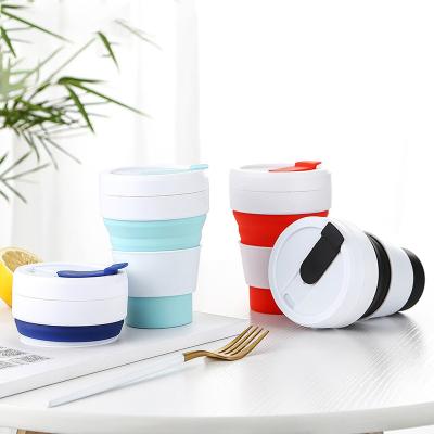 China Custom 475ml Silicone Reusable Collapsible Cup Silicone Travel Portable Collapsible Collapsible Coffee Mug for sale