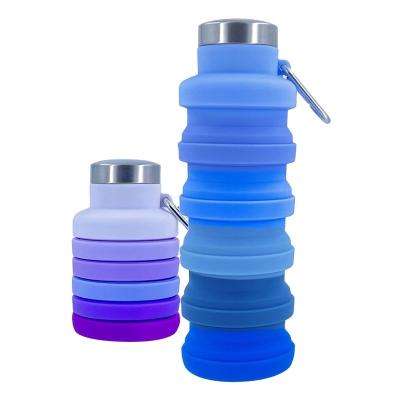 China 500ML Food Grade Bpa Free Collapsible Silicone Water Bottle Collapsible Collapsible Cup Travel Bottle With Buckle For Travel Climbing Avctities for sale