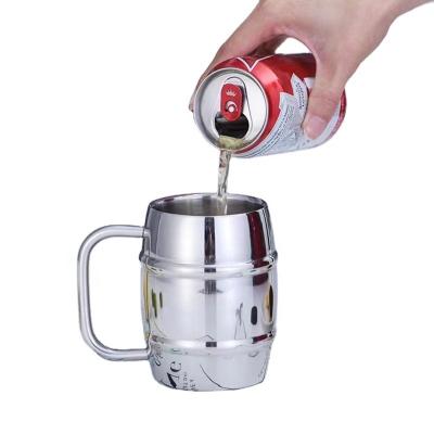 China Modern Ribbed Vacuum Tumbler - Shape Beer Mug For Bar 260ML Insulated Vacuum Budweiser Beer Mug 304 Stainless Steel Thermos Tea Milk Mug for sale