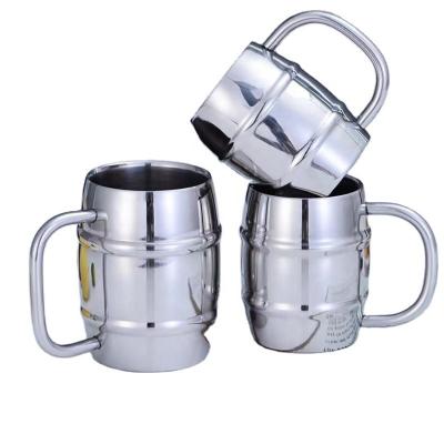 China 450ML Vacuum Tumbler Big Belly Beer Mug 304 Stainless Steel Thermal Budweiser Beer Mug For Bar Double Layers Belly Cold Drinking Mug for sale