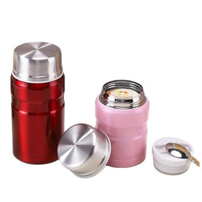 China Best Selling PORTABLE Thermoses Large Food Jar 1L Food-tins 304 Stainless Steel Vacuum Thermo Lunch Can Powder Printing Food Tin -Box for sale