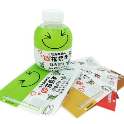 China Heat Sensitive Drinking Bottle PET Heat Shrink Plastic Sleeve Label for sale