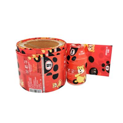 China Heat Sensitive Customized PET/PVC Shrink Sleeves Label Printing Glass Bottle Rolls Shrink Label Beverage And Food for sale