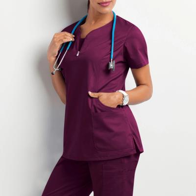 China New Fashion 4-Way Hospital Stretch Medical Uniform Medical Scrubs Sets Nursing Scrub Hospital Uniform for sale