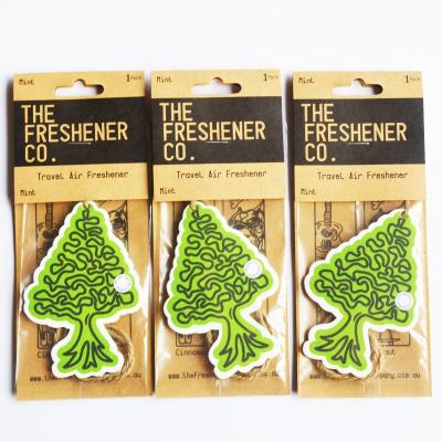 China ALL Car Air Freshener Wholesale Long Lasting Initial Scents All Paper Hanging Logo Custom Car Air Freshener for sale