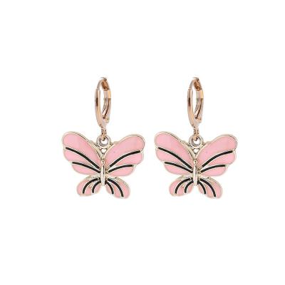 China Other European and American border ornaments drop oil butterfly earrings women's retro fashion creative earrings on Amazon for sale