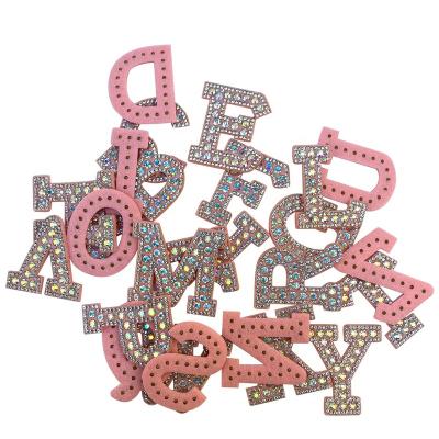 China Viable Wholesale Embroidered Iron On Letters Patches Customized Sparkle Letter Patches For Apparel Bling Letters Patches for sale