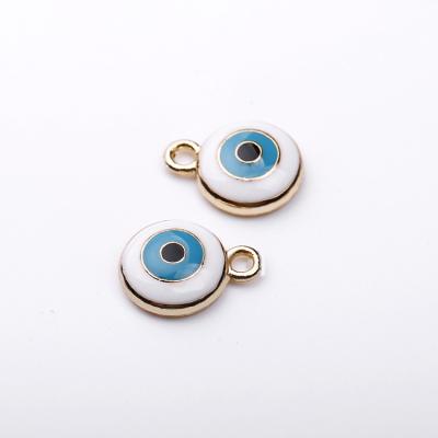 China Gold Plating + Colors Oil Drip Yiwu Jewelry Eyes Turkish Gold Plating Colors Round Oil Drip Necklace Pendant for sale