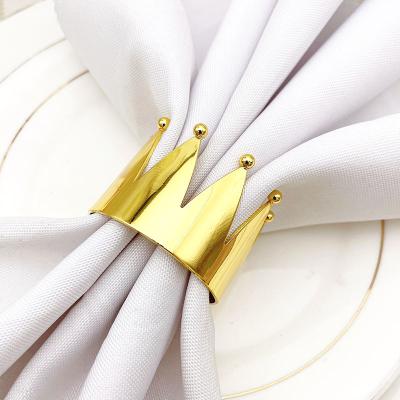 China Viable Vintage Party Crown Napkin Rings Banquet Alloy Wedding Napkin Rhinestone Personal Napkin Rings for sale