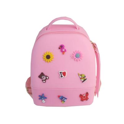 China New Design DIY EVA Backpack Children Waterproof Cartoon Toddler Backpack Silicone Rubber Cross Body Bag With Decoration For Women for sale