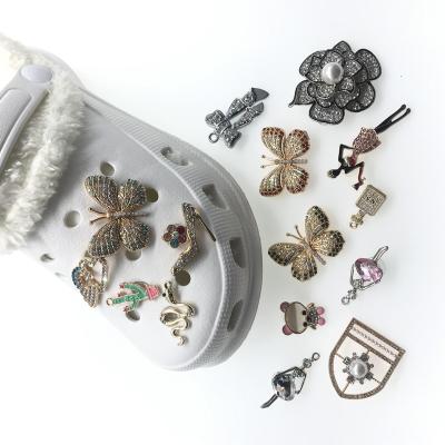 China Newest Hot Selling High End New Products Eco-friendly Metal Bling Croc Charms Decorations Accessories For Croc Shoes for sale