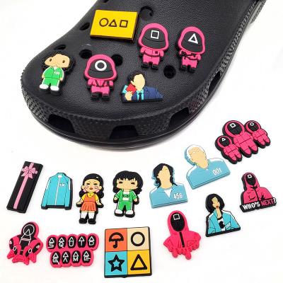 China Clog Charm Promotion 10pcs Shoe Decorations Croc Stickers Rubber PVC for sale