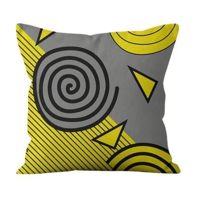 China Halloween Bright Yellow Anti-pilling Pillow Covers Abstract 18x18 Geometric Sun Cube 3D Tile Snap Case Cushion Covers for sale